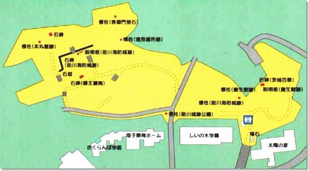 イラスト：助川城跡公園内マップ