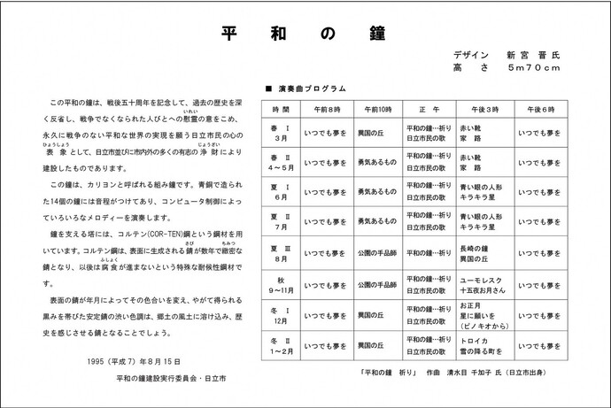 平和の鐘銘文