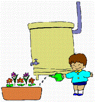 イラスト：男の子が水をあげる様子