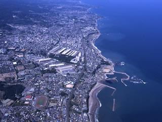 写真：日立市街地の空撮