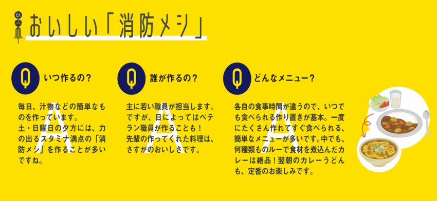 イラスト：おいしい「消防メシ」