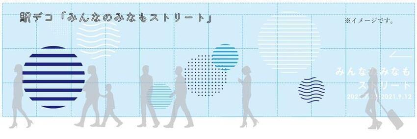 イラスト：駅デコ「みんなのみなもストリート」