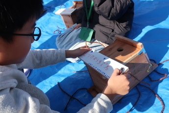 巣箱作成の様子