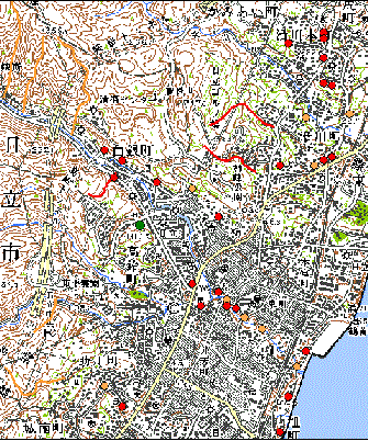 地図：土砂災害の危険箇所図