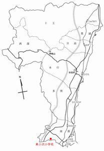 地図：東小沢小学校の位置