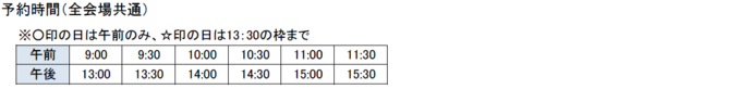 予約時間表