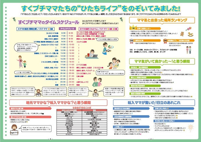 写真：すくすくぷち3、4ページ内容