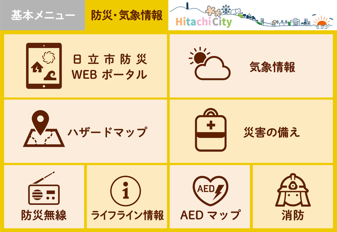 防災・消防・気象メニュー