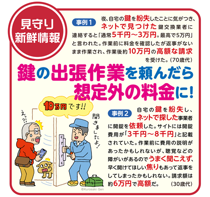 イラスト：鍵の出張作業を頼んだら想定外の料金に！