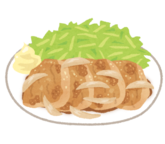 イラスト：豚肉の塩だれ炒め