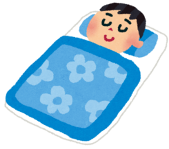 イラスト：早寝する男の子