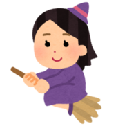 イラスト：ハロウィン（魔女衣装の女の子）