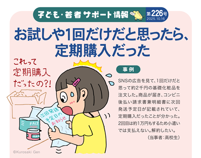 イラスト：お試しや1回だけだと思ったら、定期購入だった