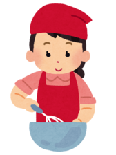 イラスト：料理をする女の子