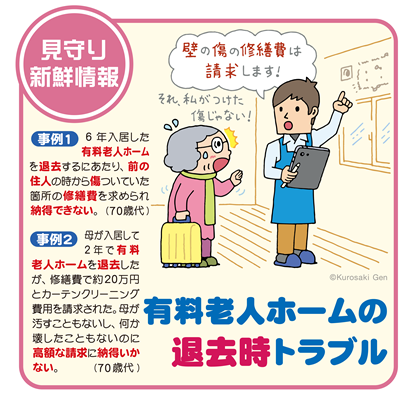 イラスト：有料老人ホームの退去時トラブル