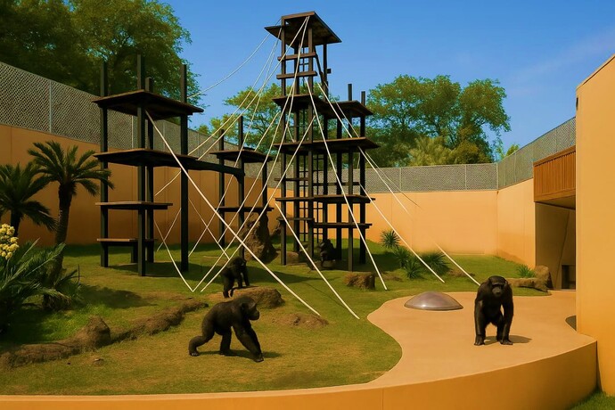 チンパンジー放飼場