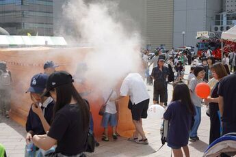 煙道体験の様子