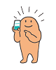 スマホを持つひたりん