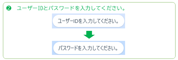ユーザーIDとパスワードを入力してください。