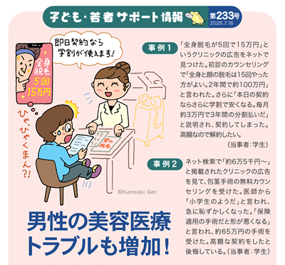 イラスト:男性の美容医療トラブルも増加!