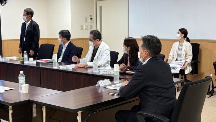 日立総合病院幹部との意見交換の様子